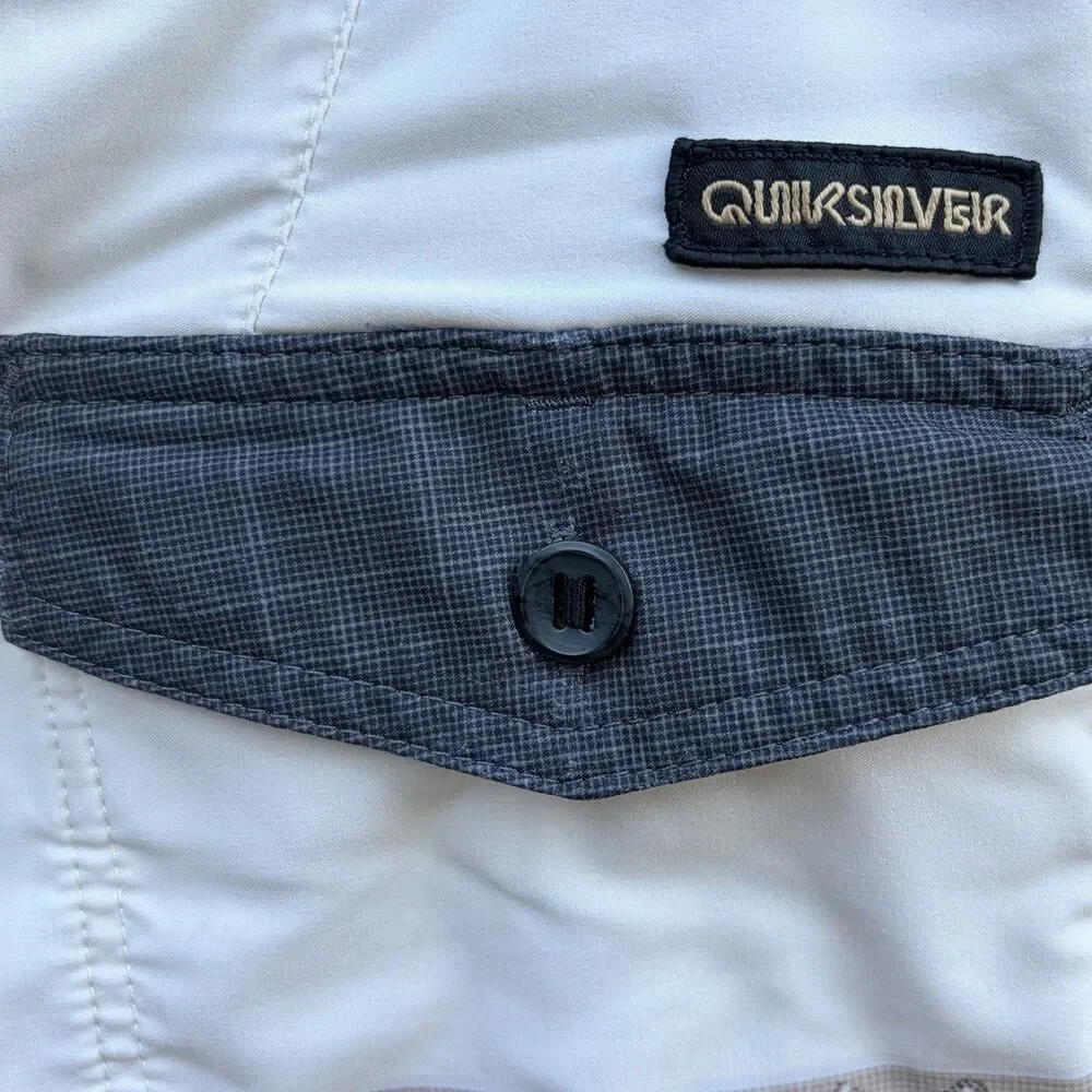 Quicksilver Highline Board Shorts Sz 31 Surfsilk  Antique White Swim Trunks